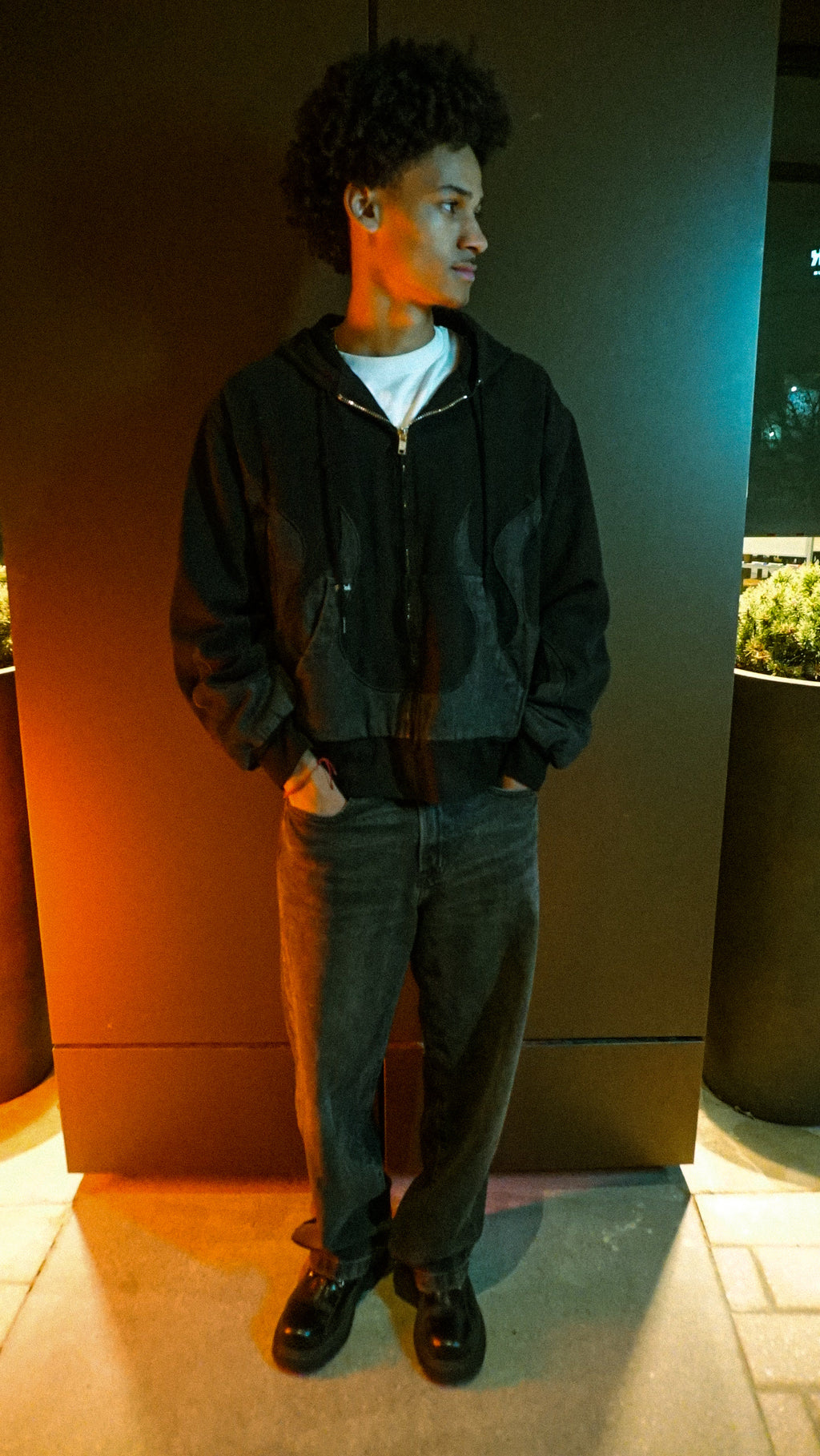 Ash hooded work jacket